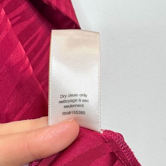 RONNY KOBO Shanaya puff shoulder satin mini dress faux wrap red - Picture 8 of 10